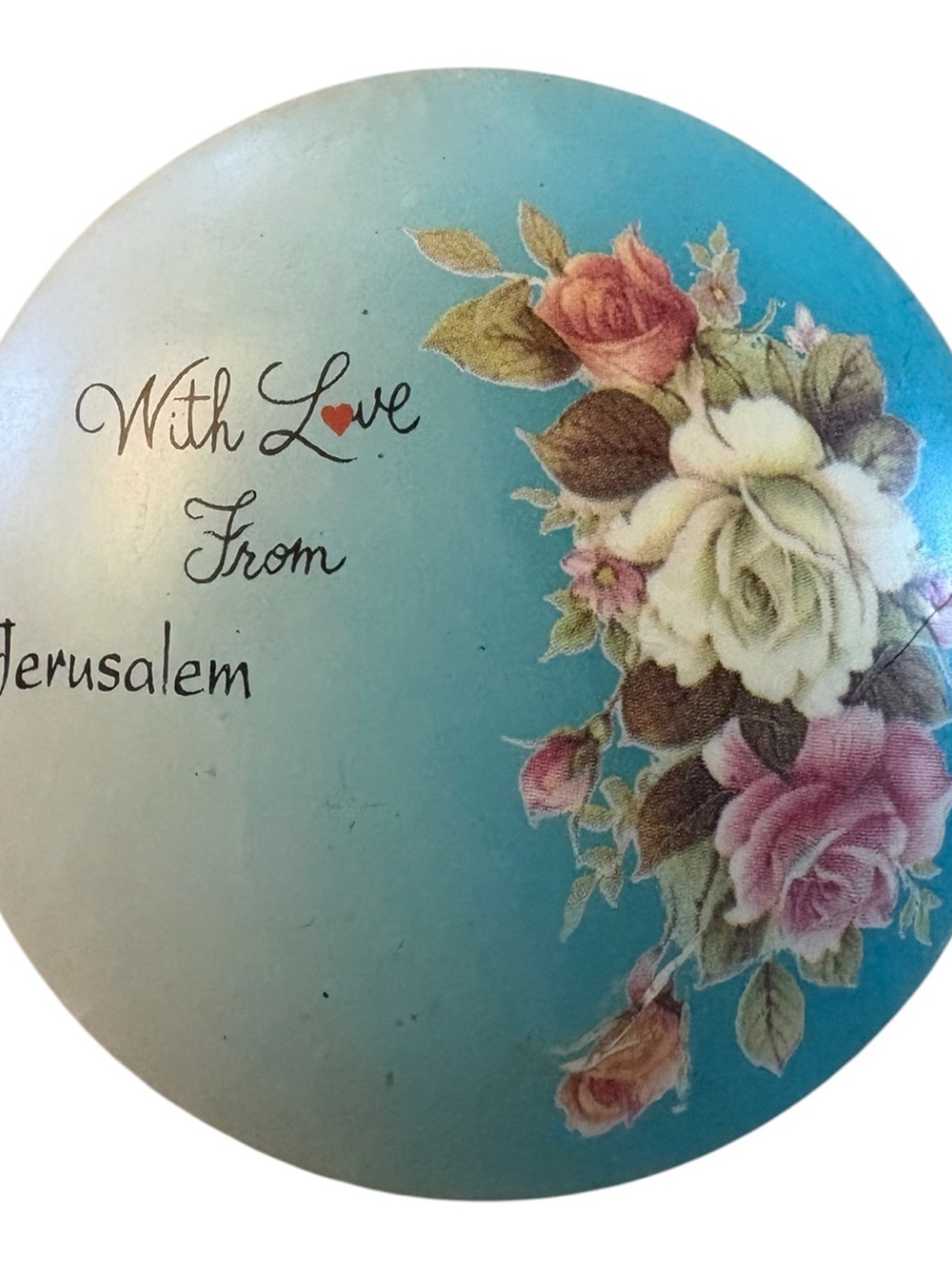 With Love From Jerusalem Decorative Floral Trinket Box